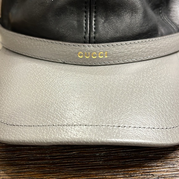 Gucci Leather Logo Baseball Cap Sz Medium (56 cm) new with tags - Picture 4 of 8